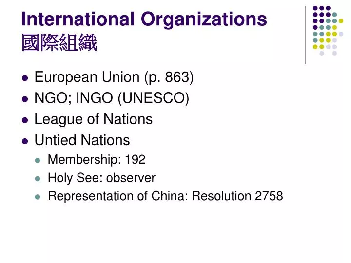 international organizations