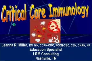 Leanna R. Miller, RN, MN, CCRN-CMC, PCCN-CSC, CEN, CNRN, NP Education Specialist LRM Consulting