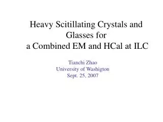 Heavy Scitillating Crystals and Glasses for a Combined EM and HCal at ILC