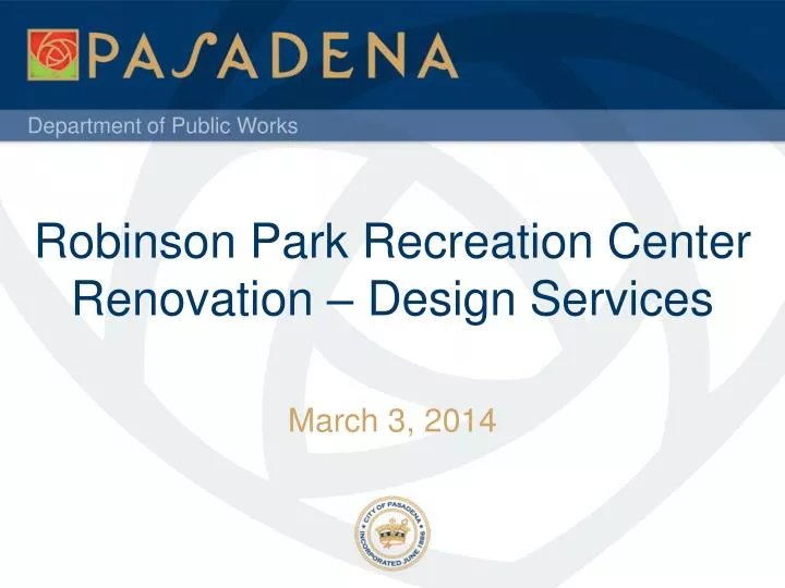 robinson park recreation center renovation design services