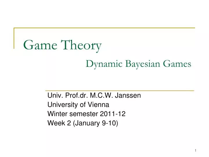 game theory dynamic bayesian games