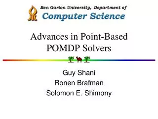 Advances in Point-Based POMDP Solvers