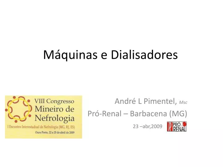 m quinas e dialisadores