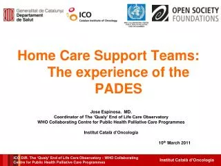 Home Care Support Teams: The experience of the PADES