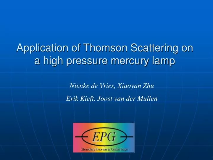 application of thomson scattering on a high pressure mercury lamp