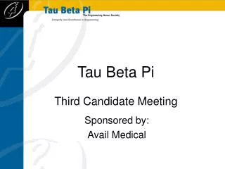 Tau Beta Pi Third Candidate Meeting