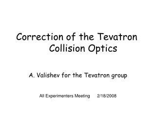 Correction of the Tevatron Collision Optics