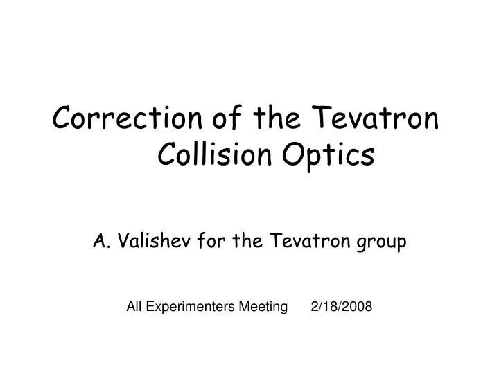 correction of the tevatron collision optics