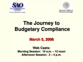 The Journey to Budgetary Compliance