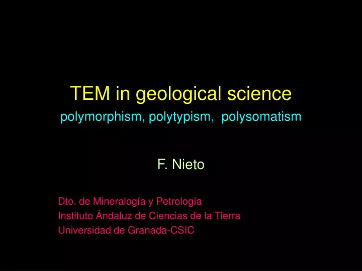 tem in geological science polymorphism polytypism polysomatism