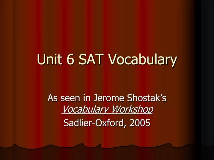 unit 6 sat vocabulary