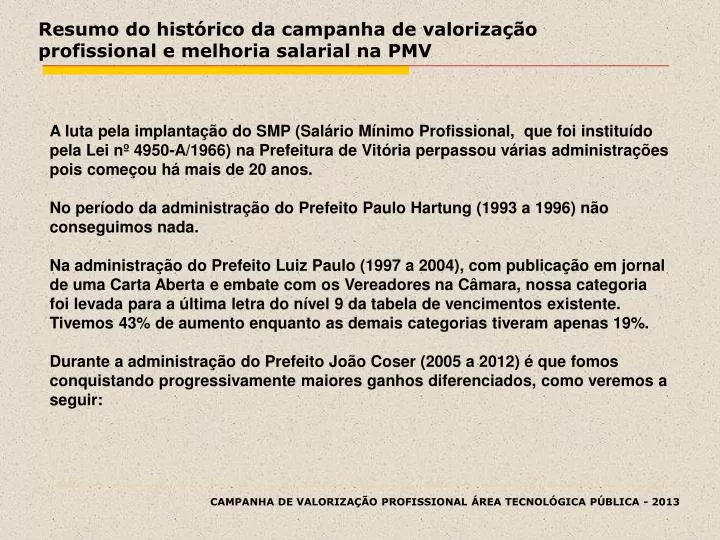 resumo do hist rico da campanha de valoriza o profissional e melhoria salarial na pmv