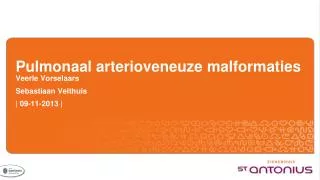 pulmonaal arterioveneuze malformaties