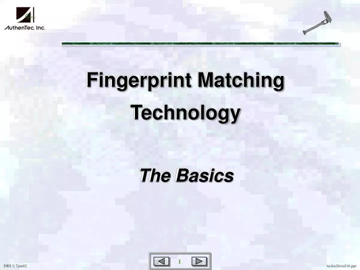 fingerprint matching technology the basics