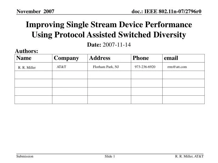 improving single stream device performance using protocol assisted switched diversity