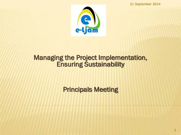 managing the project implementation ensuring sustainability principals meeting