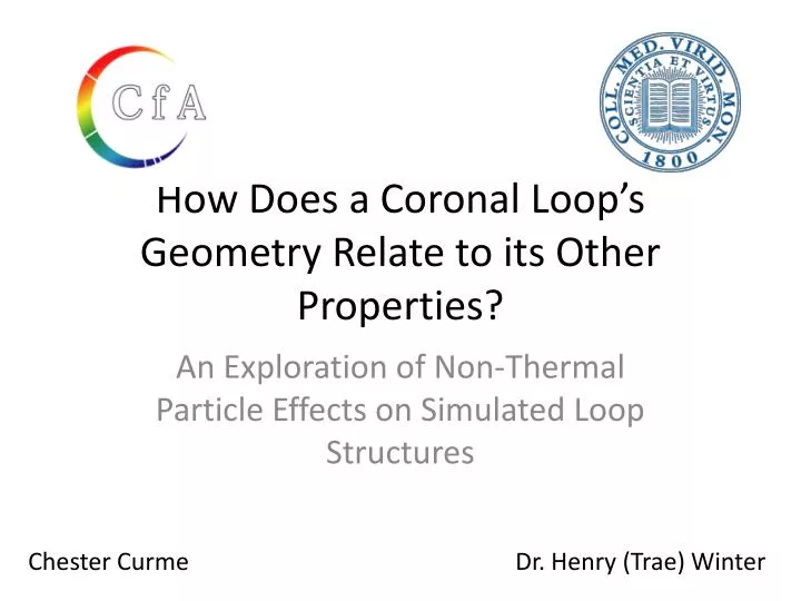 how does a coronal loop s geometry relate to its other properties