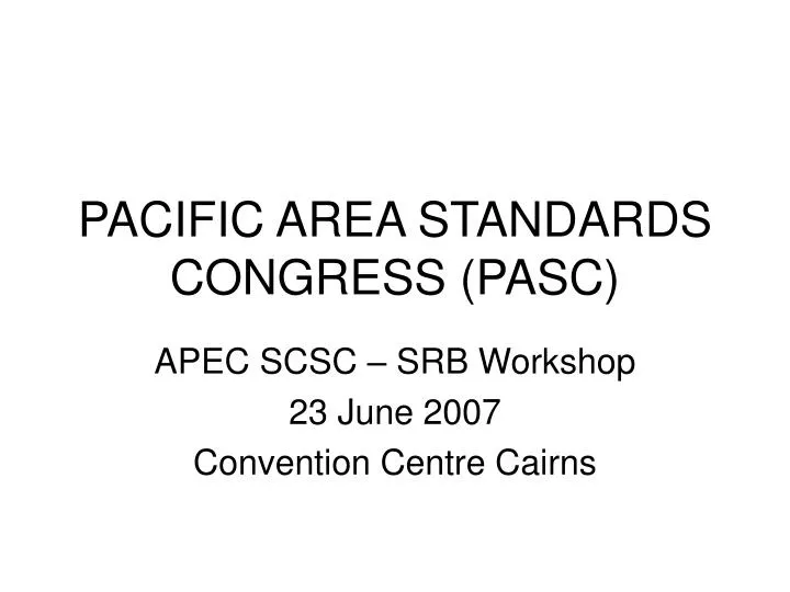 pacific area standards congress pasc