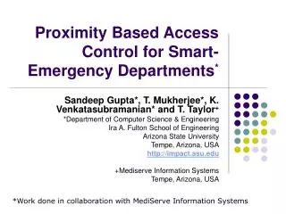 Proximity Based Access Control for Smart-Emergency Departments *