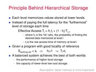 Principle Behind Hierarchical Storage