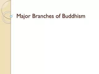 Major Branches of Buddhism