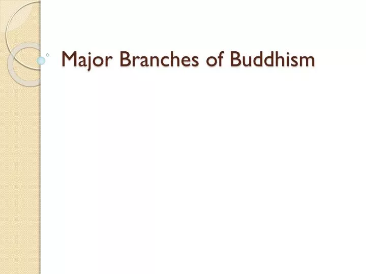 major branches of buddhism