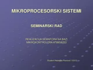 mikroprocesorski sistemi seminarski rad