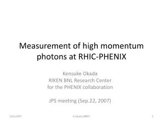 Measurement of high momentum photons at RHIC-PHENIX