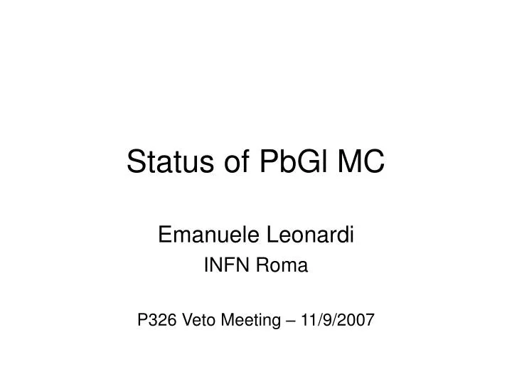 status of pbgl mc