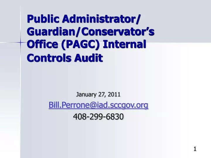 public administrator guardian conservator s office pagc internal controls audit