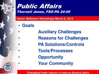 Public Affairs Thornell Jones, FSO-PA 24-09