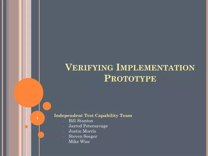 verifying implementation prototype