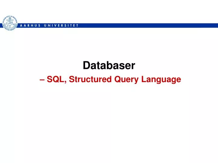 databaser sql structured query language