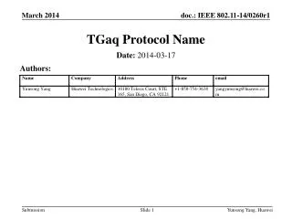 TGaq Protocol Name