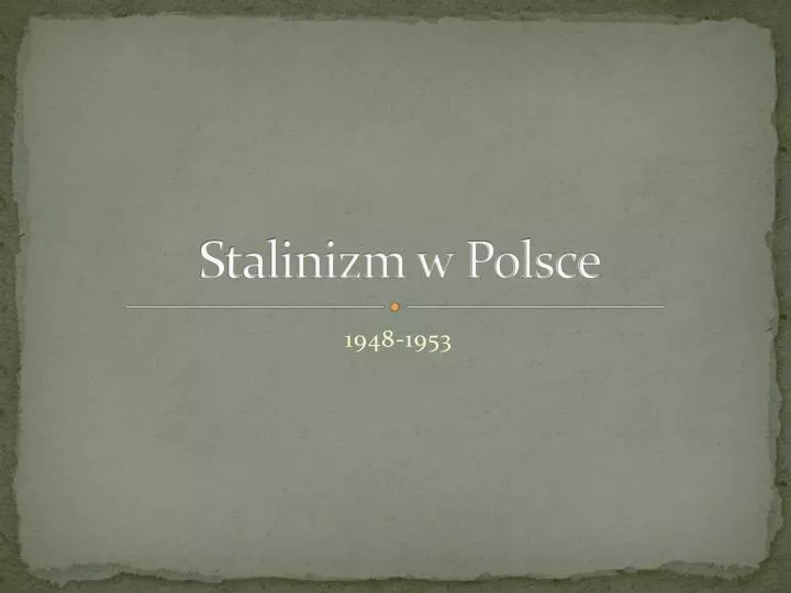 stalinizm w polsce