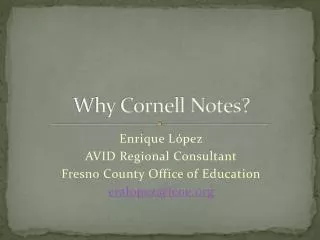 Why Cornell Notes?
