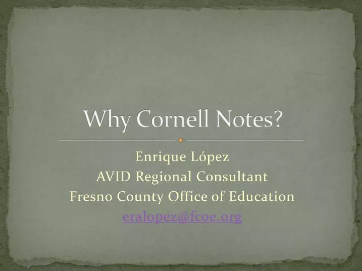 why cornell notes