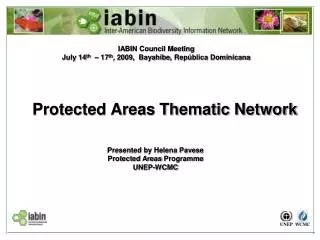 Protected Areas Thematic Network