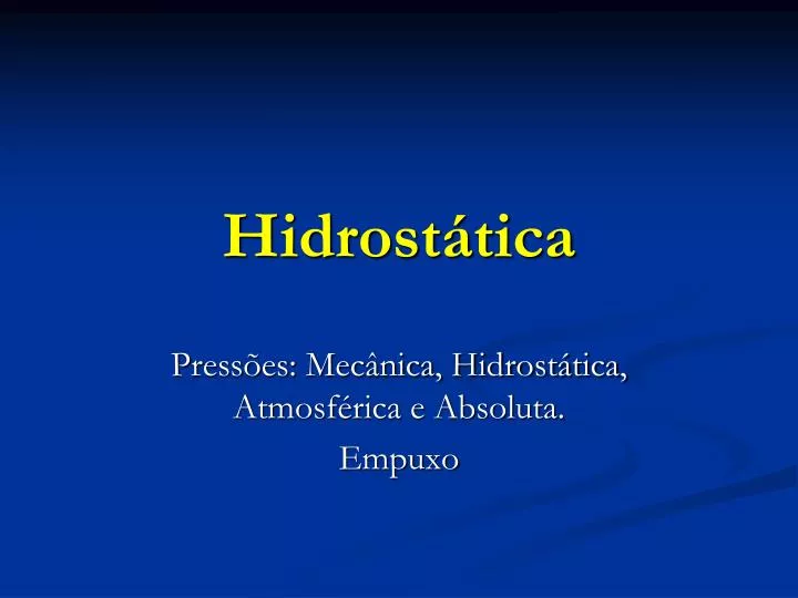 hidrost tica