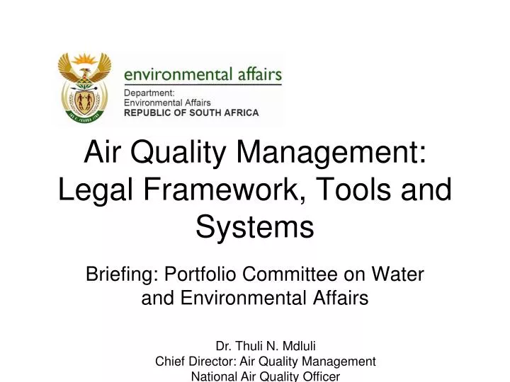 air quality management legal framework tools and systems