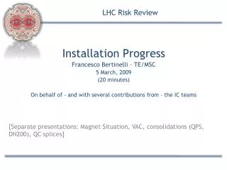 LHC Risk Review