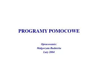 programy pomocowe
