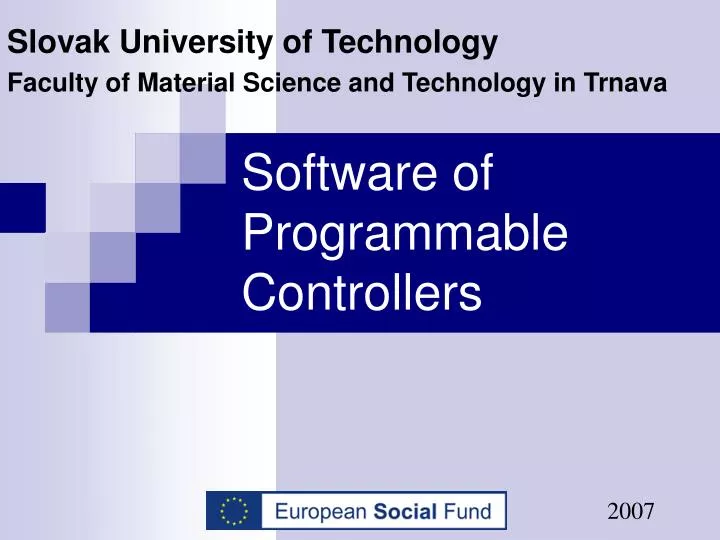 software of programmable controllers