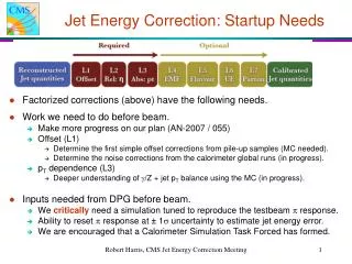 Jet Energy Correction: Startup Needs