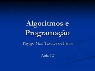algoritmos e programa o