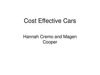 Cost Effective Cars