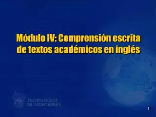 m dulo iv comprensi n escrita de textos acad micos en ingl s