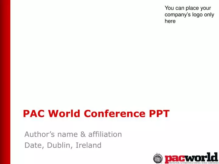 pac world conference ppt