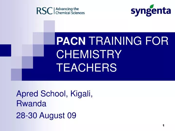 pacn training for chemistry teachers