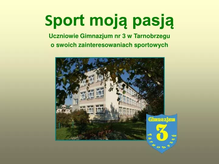 s port moj pasj uczniowie gimnazjum nr 3 w tarnobrzegu o swoich zainteresowaniach sportowych